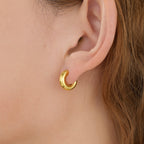 Thick Open Huggie Hoop Earrings E063