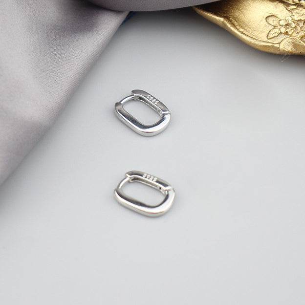 18k Gold Vermeil Oval Hoop Earrings E079