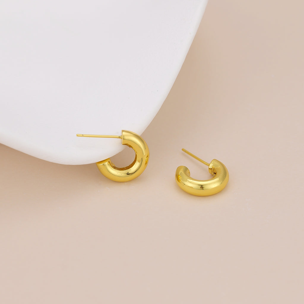 Thick Open Huggie Hoop Earrings E063