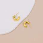 Thick Open Huggie Hoop Earrings E063
