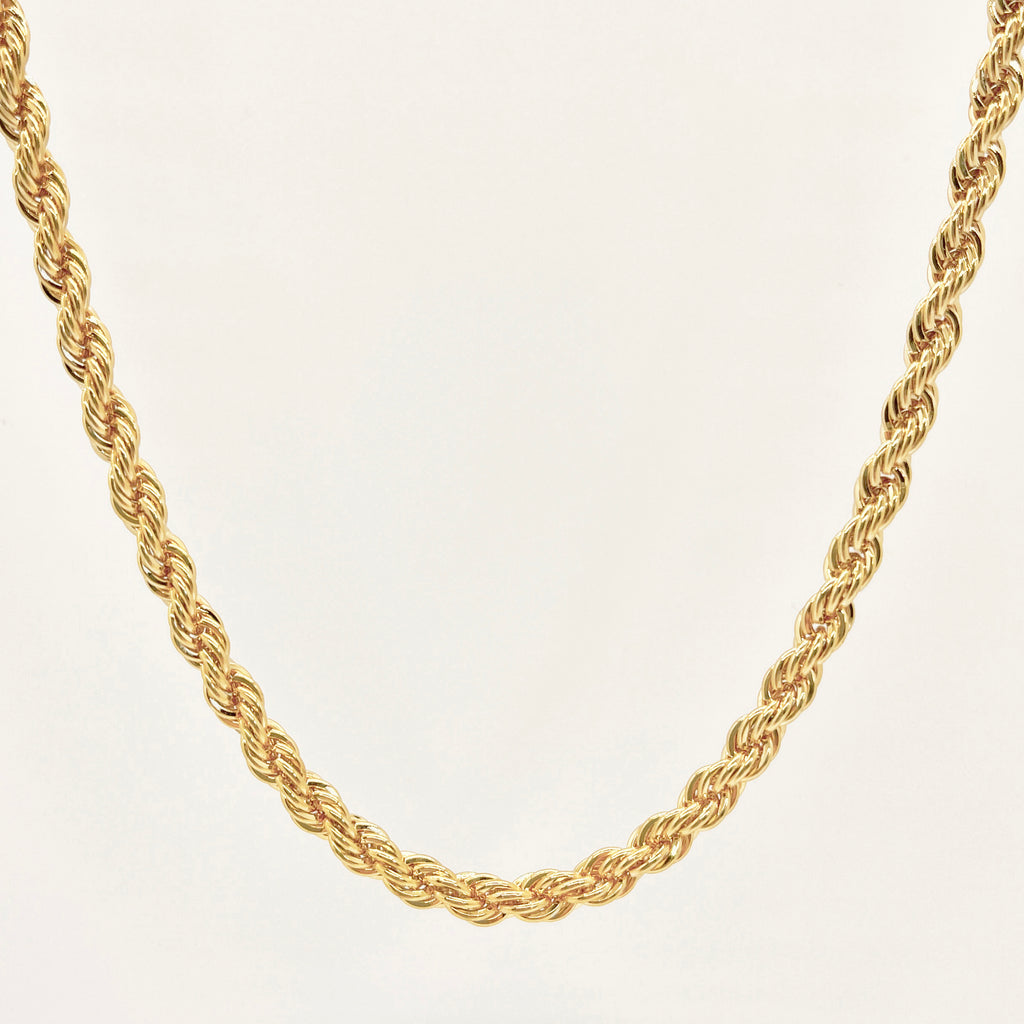 Ava Gold Twisted Rope Chain Necklace