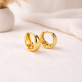 Gold Chunky Huggie Hoop Earrings for Women E177