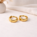 Gold Chunky Huggie Hoop Earrings for Women E177