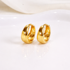 Gold Chunky Huggie Hoop Earrings for Women E177