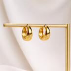 Gold Chunky Huggie Hoop Earrings for Women E177