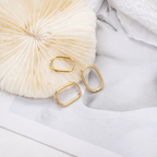 Oval Geometric Hoop Earrings E080
