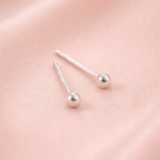 18K Gold Vermeil Tiny Dainty Ball Stud Earrings E097
