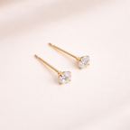 18K Gold Vermeil Crystal Diamond Stud Earrings E107
