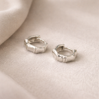 Hexagon huggie hoop earrings, gold hoop earrings E119