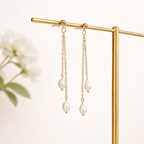 Freshwater Pearl Long Drop Dangle Earrings E244