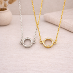 Eternity Paved Circle Dainty Charm Bracelet B016