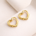 Brooke Dainty Heart Huggie Hoop Earrings