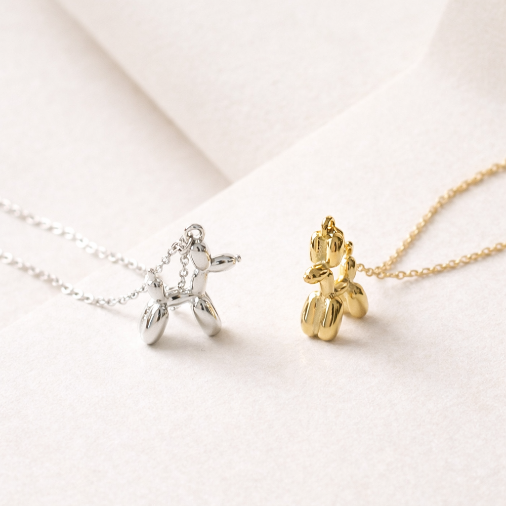 Camilie Balloon Puppy Dog Charm Necklace