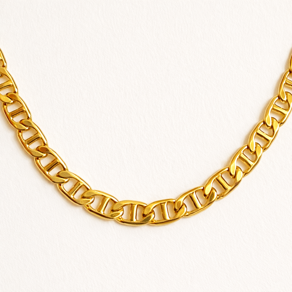 Chloe Gold Flat Figaro Dainty Chain Layering necklace