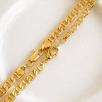 Chloe Gold Flat Figaro Dainty Chain Layering necklace