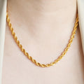 Ava Gold Twisted Rope Chain Necklace