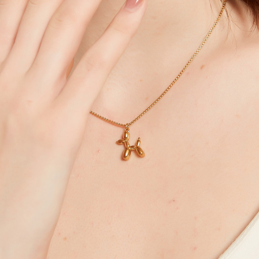 Camilie Balloon Puppy Dog Charm Necklace