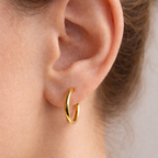 Gold Minimalistic Huggie Hoop Earrings E163