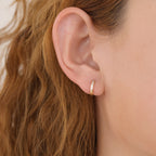 Gold Cubic Zirconia Huggie Hoop Earrings for Women E173