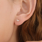 18K Gold Vermeil Marquise Crystal Flower Stud Earrings E100