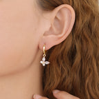 Crystal Butterfly Dangle Hoop Earrings E164