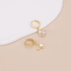 Crystal Butterfly Dangle Hoop Earrings E164
