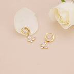 Crystal Butterfly Dangle Hoop Earrings E164