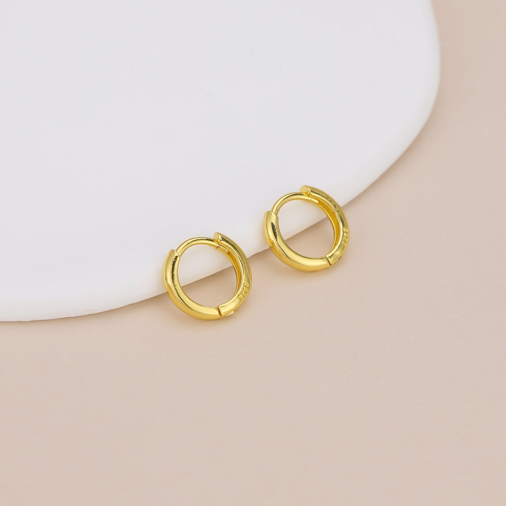 Gold Huggie Hoop Earrings for Women Minimalist Small Hoops E167