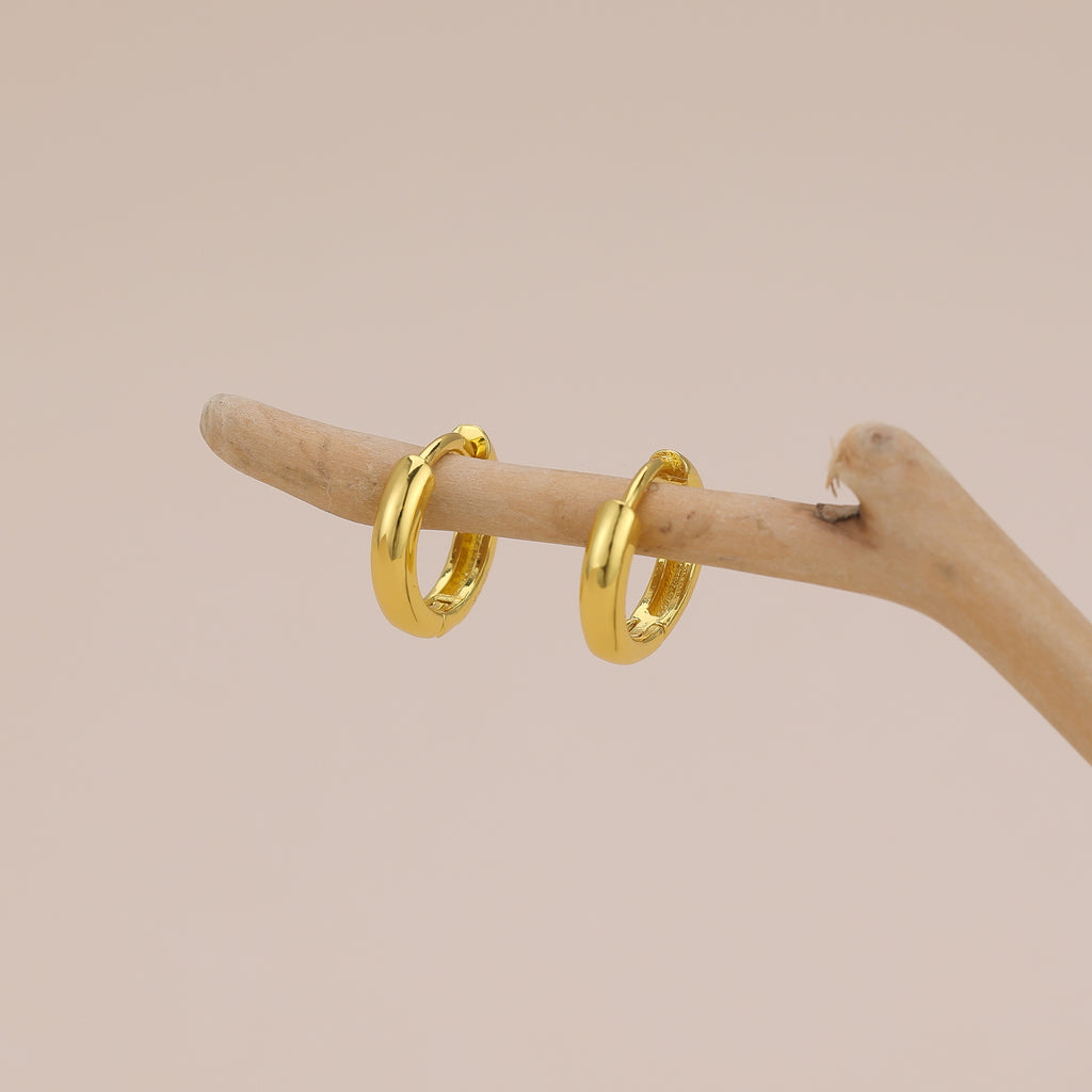 Gold Huggie Hoop Earrings for Women Minimalist Small Hoops E167