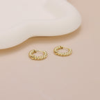 Dainty Gold Twisted Huggie Hoop Earrings E118