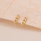 Gold link chain dangle earrings, chain earrings E139