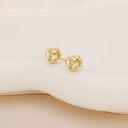 Gold Love Knot Stud Earrings Minimalist Everyday Studs E171