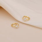 Gold Square CZ Huggie Hoop Earrings for Women E183