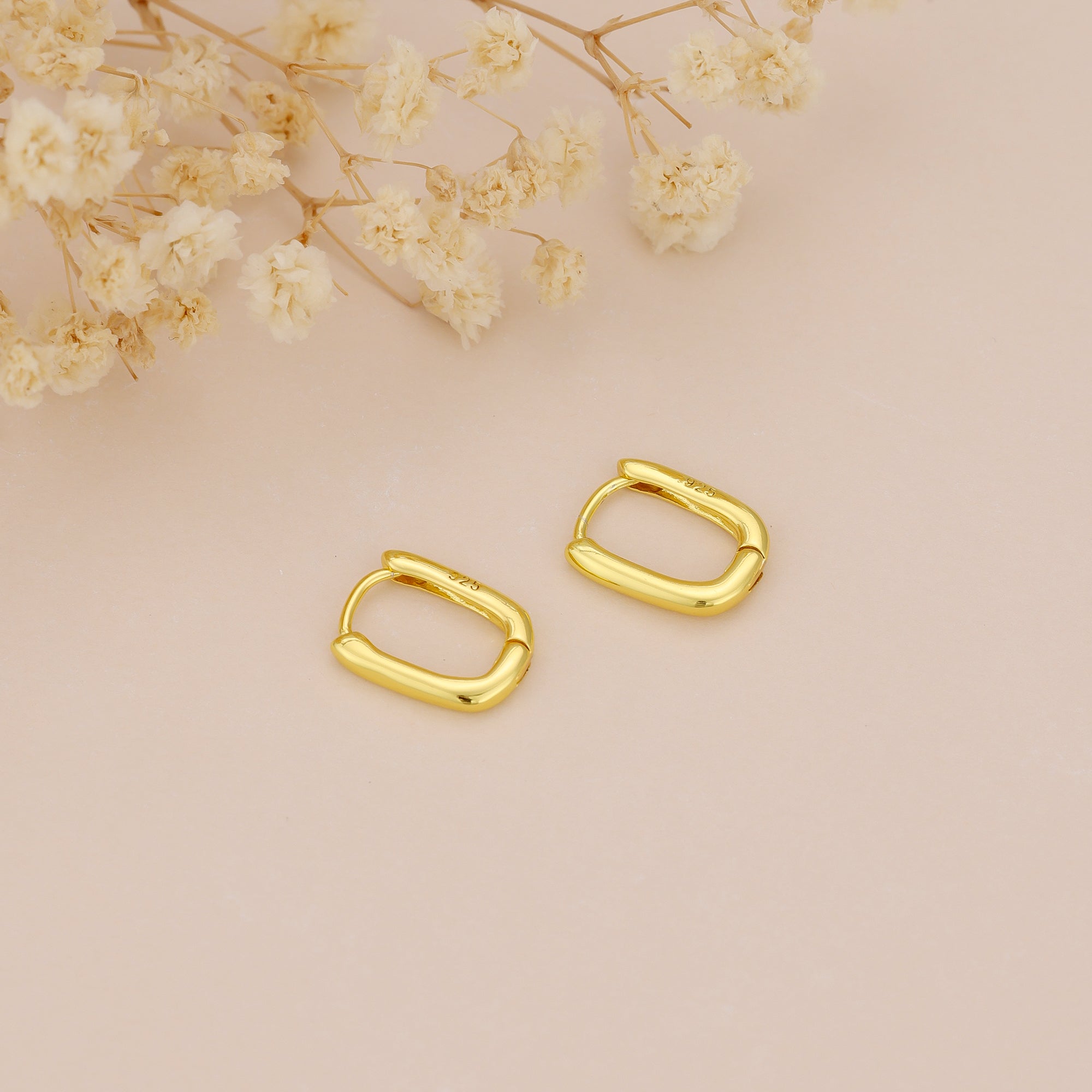 18k Gold Vermeil Oval Hoop Earrings E079