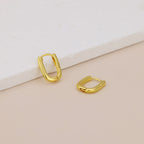 18k Gold Vermeil Oval Hoop Earrings E079
