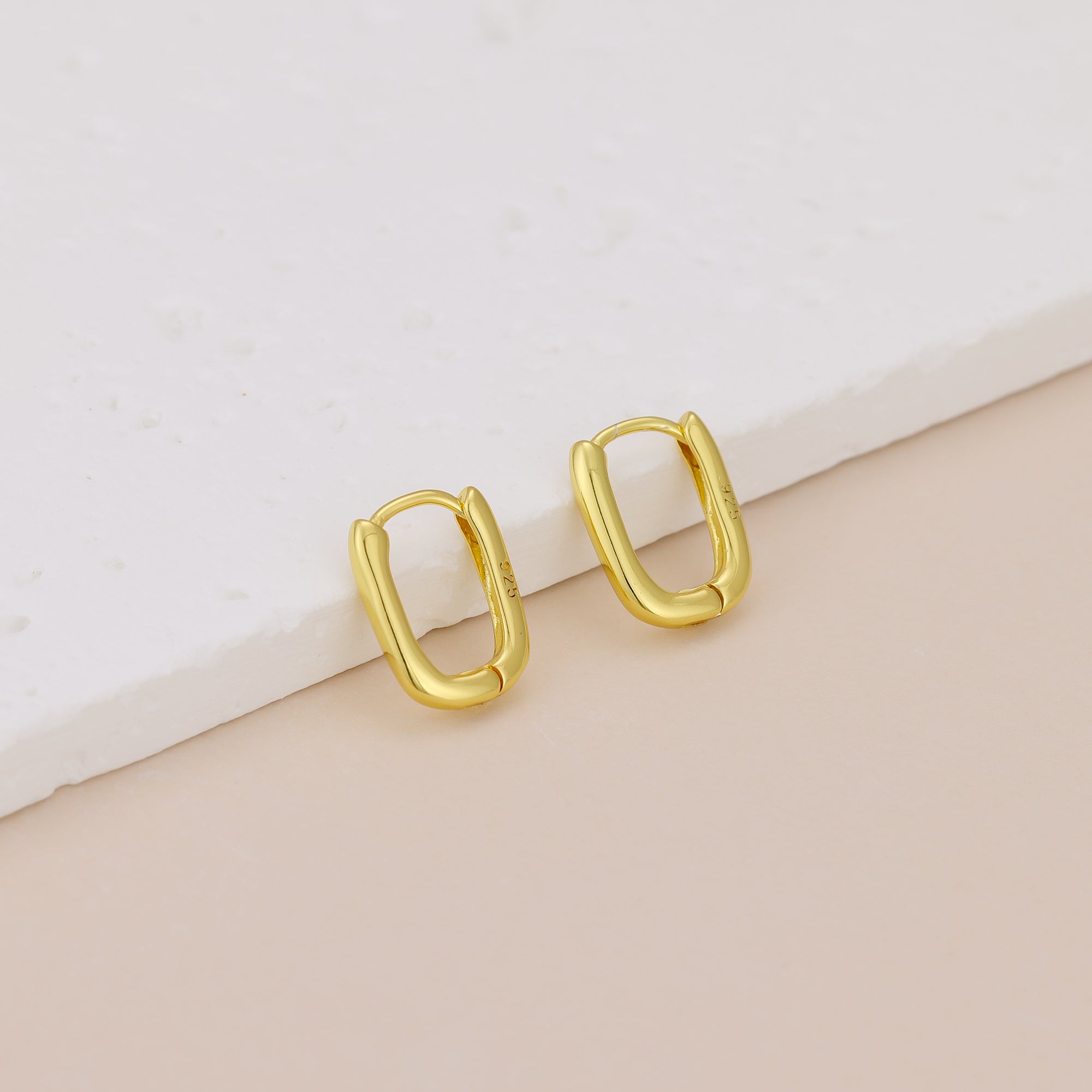 18k Gold Vermeil Oval Hoop Earrings E079
