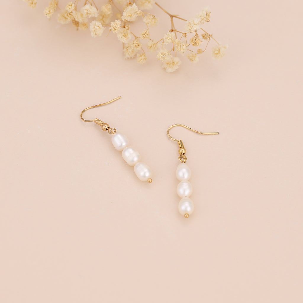 Freshwater Pearl Long Dangle Earrings E160