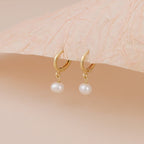 Freshwater Pearl Huggie Hoop Earrings E185