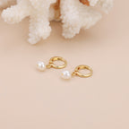 Freshwater Pearl Huggie Hoop Earrings E185