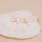 Freshwater Pearl Huggie Hoop Earrings E185