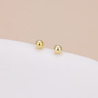 18K Gold Vermeil Tiny Dainty Ball Stud Earrings E097