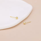 18K Gold Vermeil Tiny Dainty Ball Stud Earrings E097