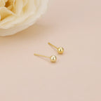18K Gold Vermeil Tiny Dainty Ball Stud Earrings E097