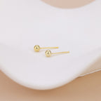 18K Gold Vermeil Tiny Dainty Ball Stud Earrings E097