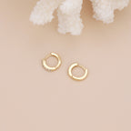 Gold Cubic Zirconia Huggie Hoop Earrings for Women E173