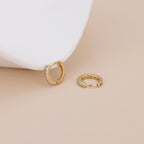 Gold Cubic Zirconia Huggie Hoop Earrings for Women E173