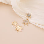 Starburst Paved Dangle Statement Earrings E068