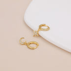 Moon star huggie dangle earrings, celestial earrings E140