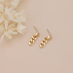 Gold link chain dangle earrings, chain earrings E139