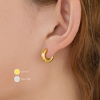 Thick Open Huggie Hoop Earrings E063